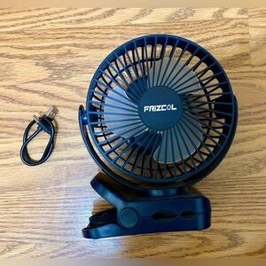Chargeable Wireless Fan with Hanging Hook and Mounting Clip (charger included)